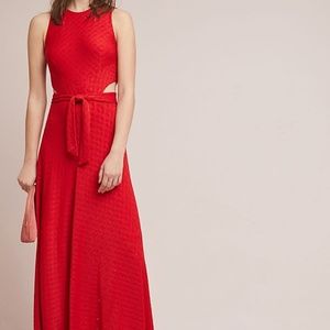 Anthropologie Hutch Cutout Maxi Dress in Red NWT